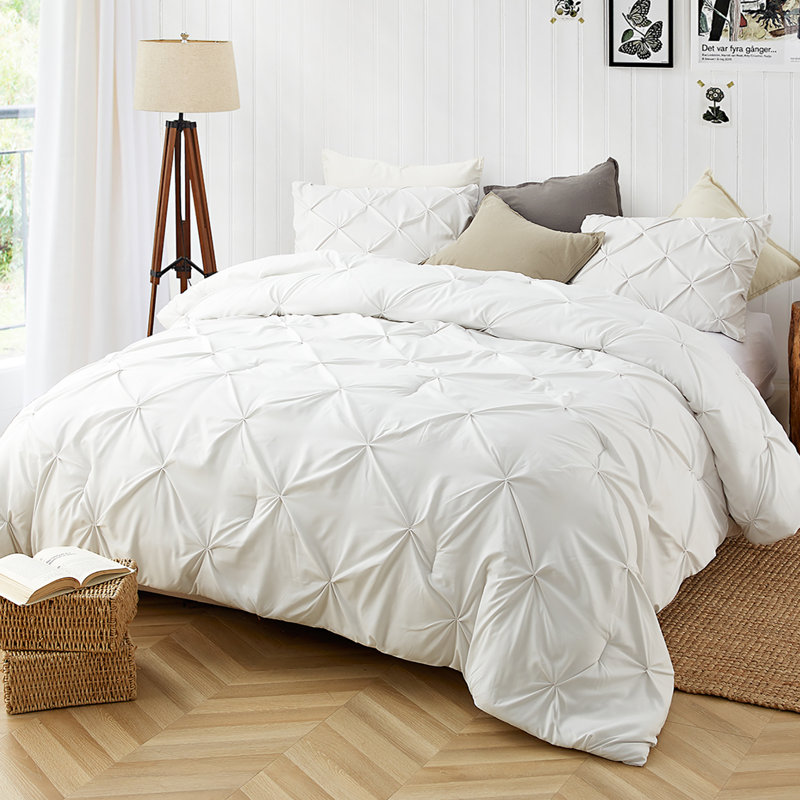 Byourbed Farmhouse Off White Pin Tuck Oversized Comforter Set Reviews Wayfair